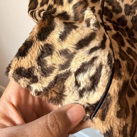 Vintage Etcetera Leopard Cheetah Faux Fur Midi Skirt - Picture 3 of 5